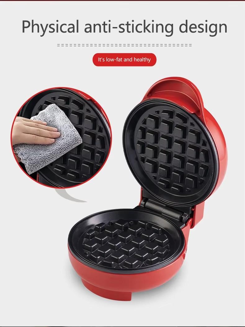 Mini antiadherente waffle maker desayunador casero hacer postres hornear waffle maker pan