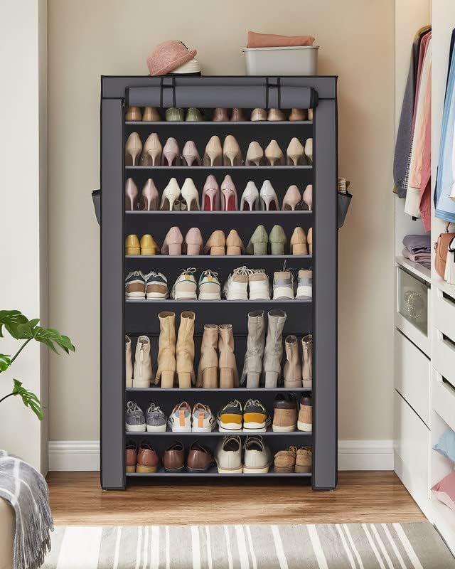 Estante de Zapatos de 9 Niveles Antipolvo, Zapatero con Gran Capacidad, Armario de Tela Ajustable para Hogar y Dormitorio