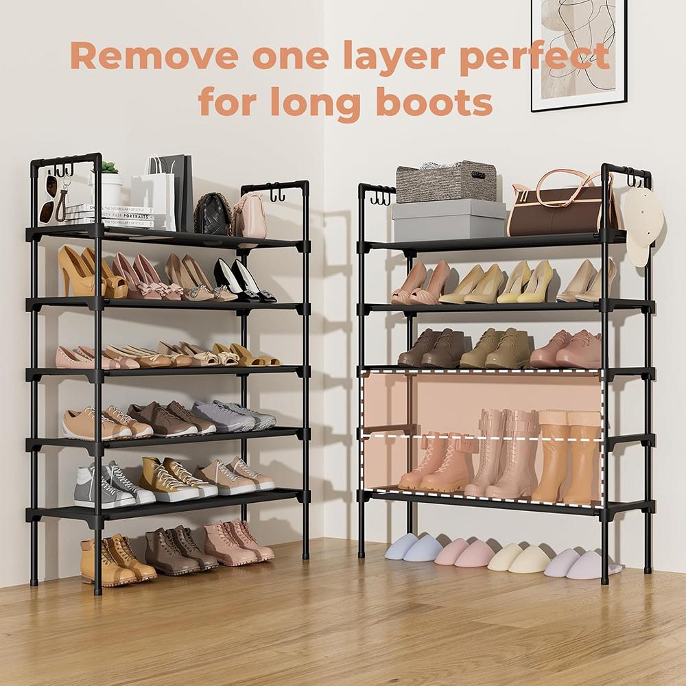 Estante Zapatero de Acero Inoxidable Reforzado con 5 Niveles de Almacenamiento, Gran Capacidad para 15–20 Pares de Zapatos, Armado Sencillo, Ideal Casa, Oficina y Vestidor