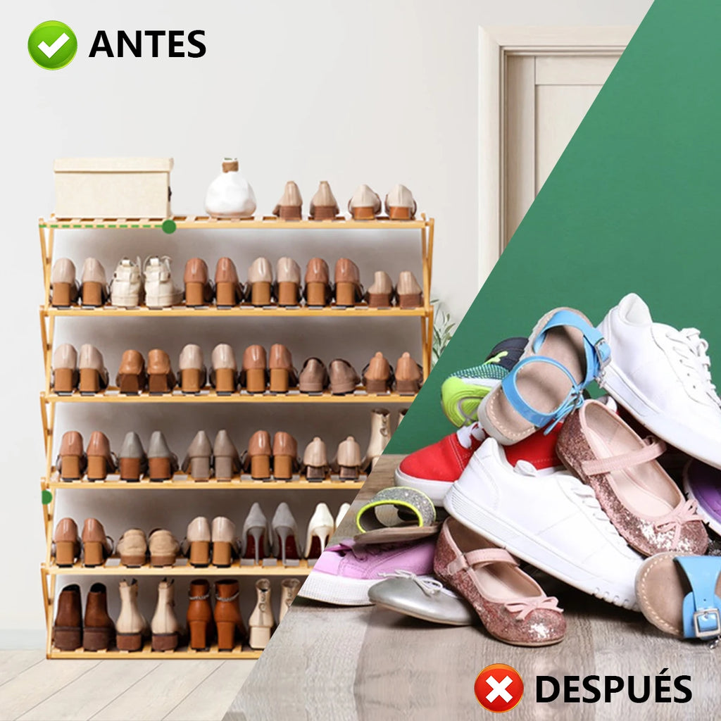 1pieza Estante de zapatos plegable de bambú, almacenes locales instalación gratuita en interiores, estante de almacenamiento de varias capas, dormitorio, hogar, puerta de almacenamiento, artefacto,