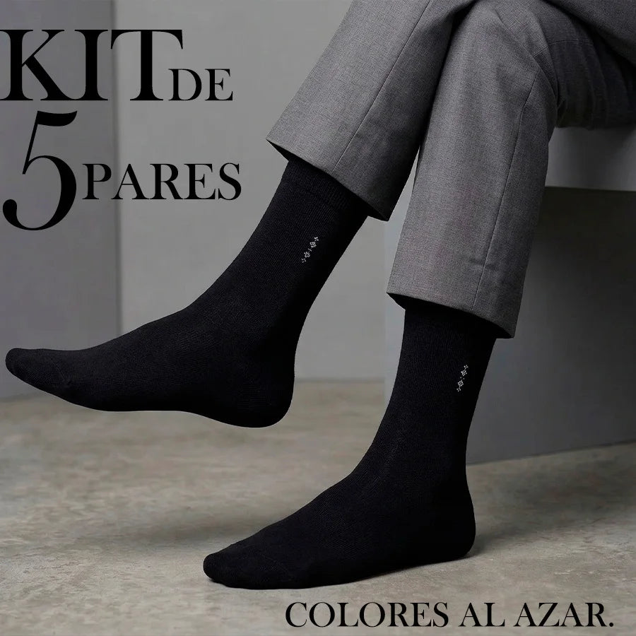Kit de 5 Pares de Calcetas de Vestir para Caballero - Colores al Azar