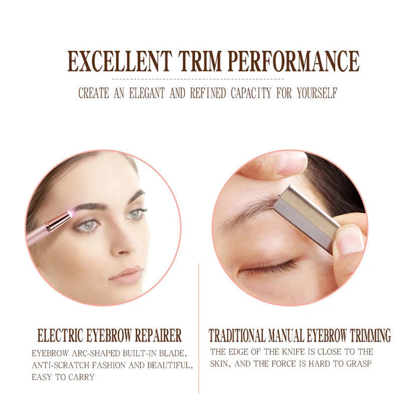 Electric Facial Razor with Stainless Steel for Face Hair Removal Skin Care Eyebrow Trimming-USB Charging