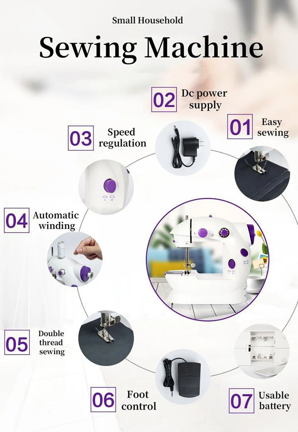 Tijera de coser portátil miniatura para uso doméstico, ideal para el cuidado de prendas y manualidades caseras.