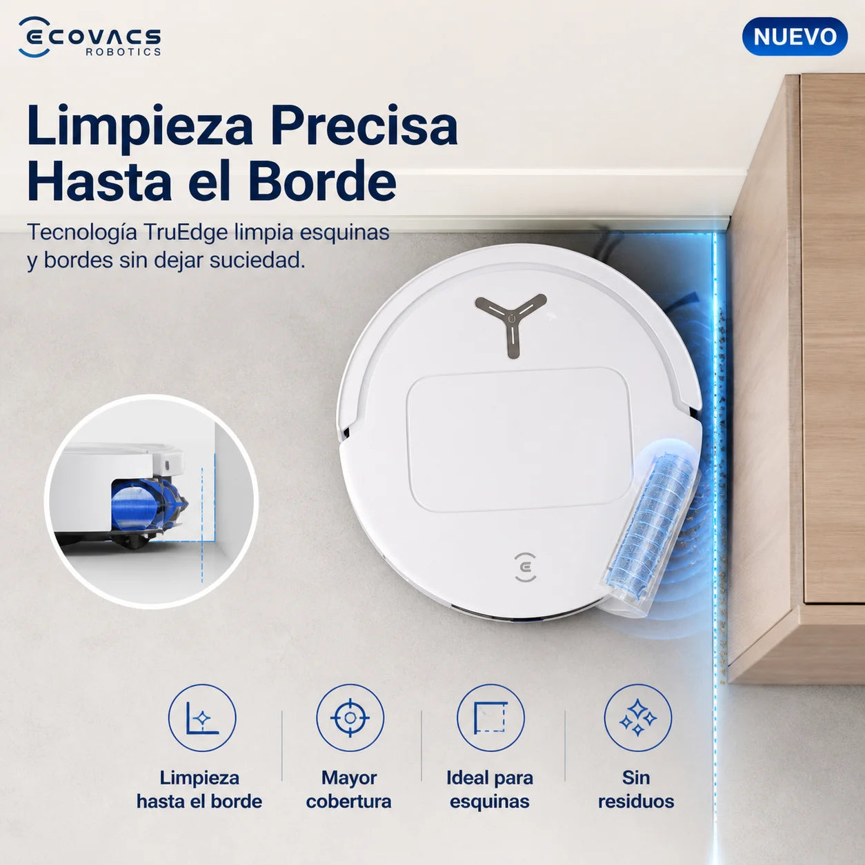 ECOVACS DEEBOT T80 OMNI Robot Aspirador y Trapeador con Estación Automática, Lavado con Agua Caliente 75°C, Rodillo 200rpm, Navegación Inteligente, Control por App