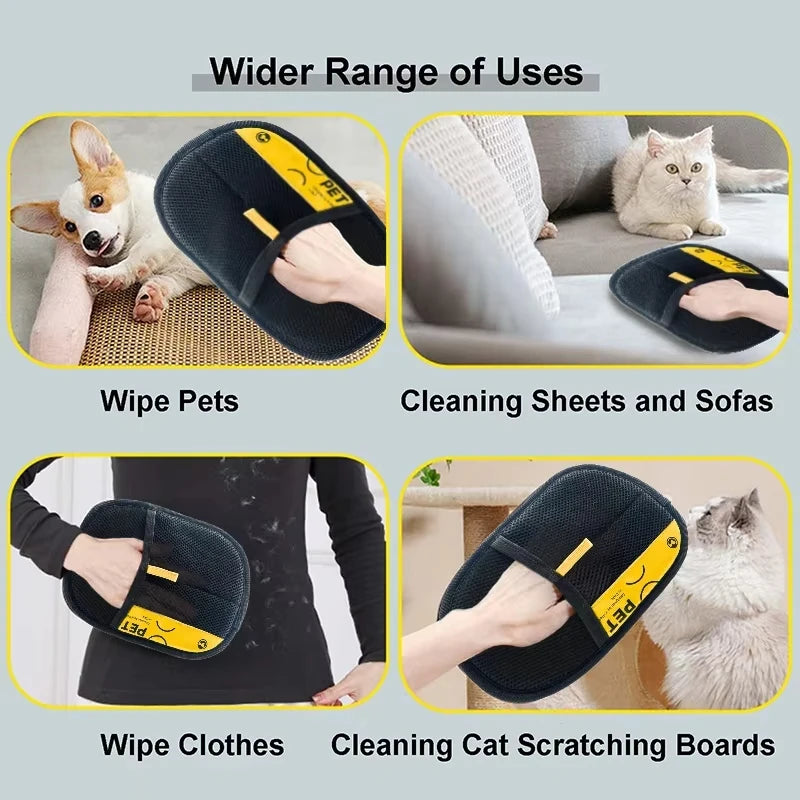Guantes bidireccionales para eliminar el pelo de mascotas, reutilizables, con adsorción electrostática, eficaces para eliminar el pelo de perros y gatos de muebles, sofás y automóviles.