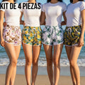 Super Kit de 4 Shorts Playeros para Dama - Pack Surtido Económico