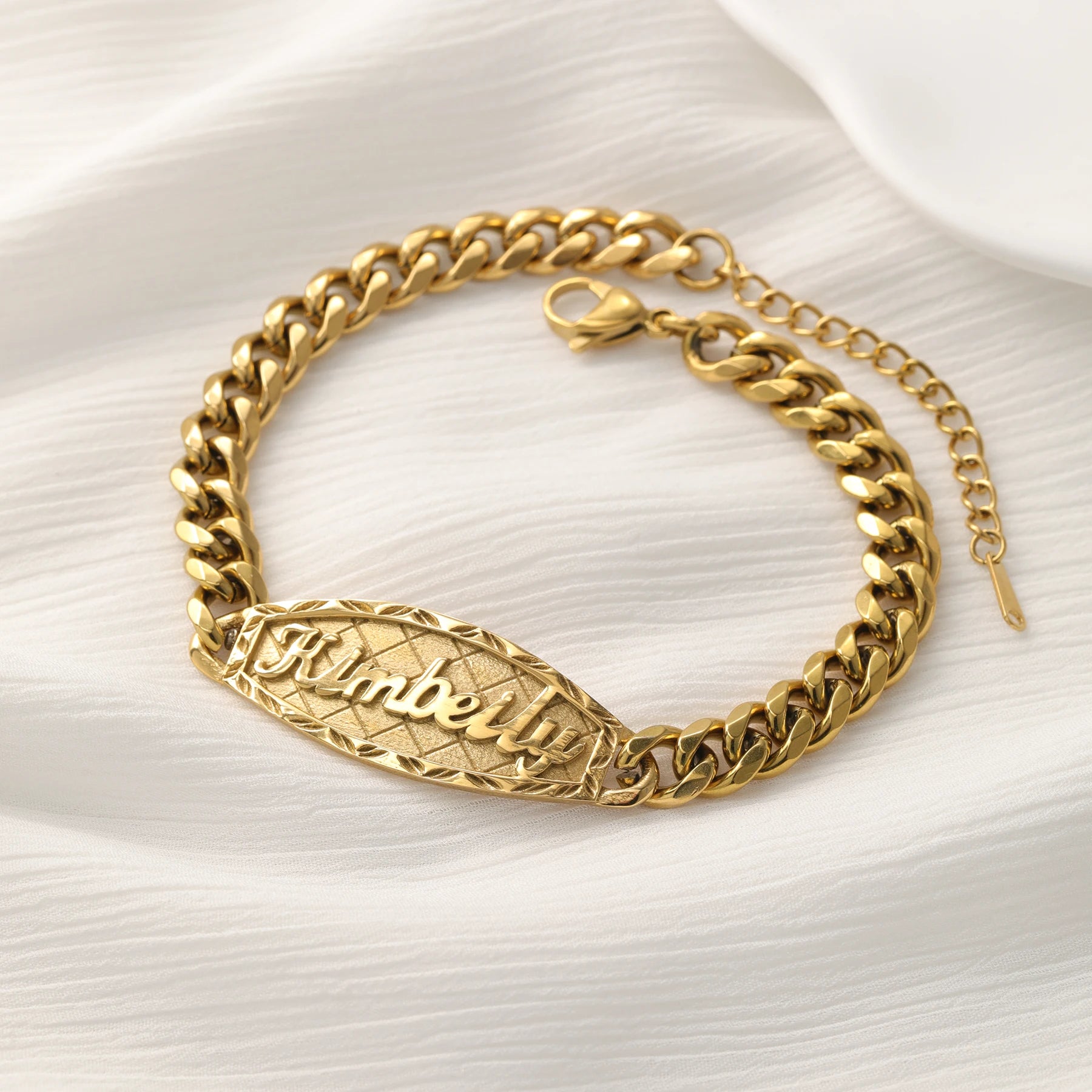 Zciti Pulsera con nombre personalizado 3d, joyería de acero inoxidable chapada en oro de 18 quilates, regalo de vacaciones para sus seres queridos