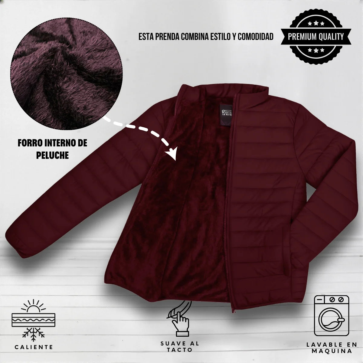 Chamarra Acolchada para Caballero, Temporada de lluvia o viento, Moda Casual y con Estilo para Caballero, Térmica y muy Cómoda