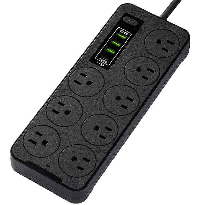 Multifunción con placa de alimentación USB (con interruptor de cable) placa de enchufe de alimentación para hogar y oficina multi-enchufe