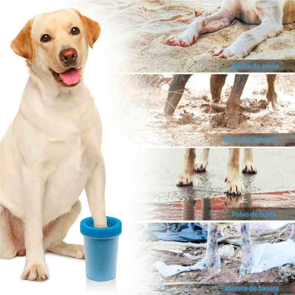 Cepillo de limpieza para patas de mascotas, fabricado con silicona suave y materiales inofensivos, seguro para las mascotas. Diseño portátil, ideal para limpiar las patas de mascotas medianas y pequeñas, fácil de usar y t