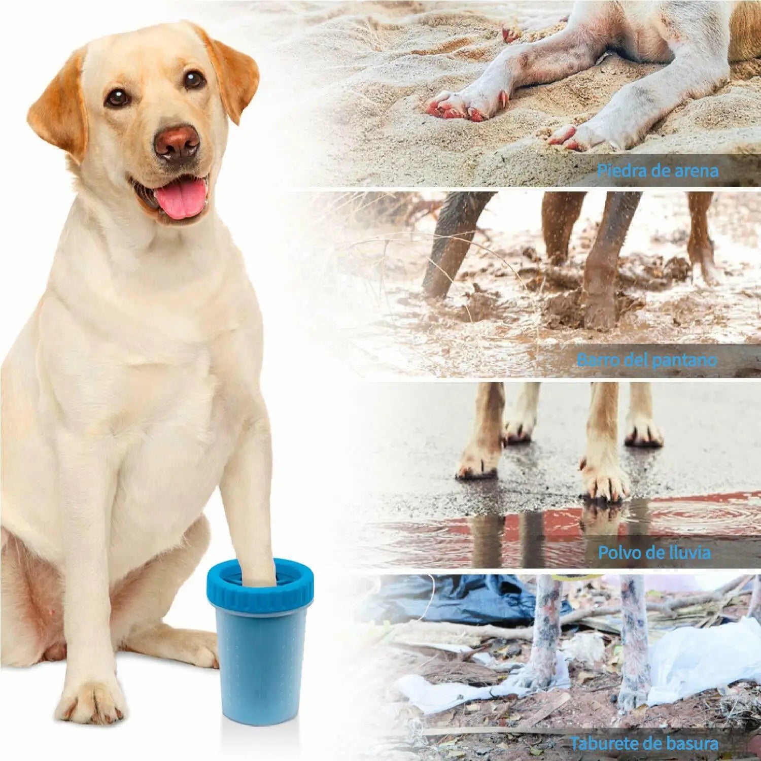 Cepillo de limpieza para patas de mascotas, fabricado con silicona suave y materiales inofensivos, seguro para las mascotas. Diseño portátil, ideal para limpiar las patas de mascotas medianas y pequeñas, fácil de usar y t