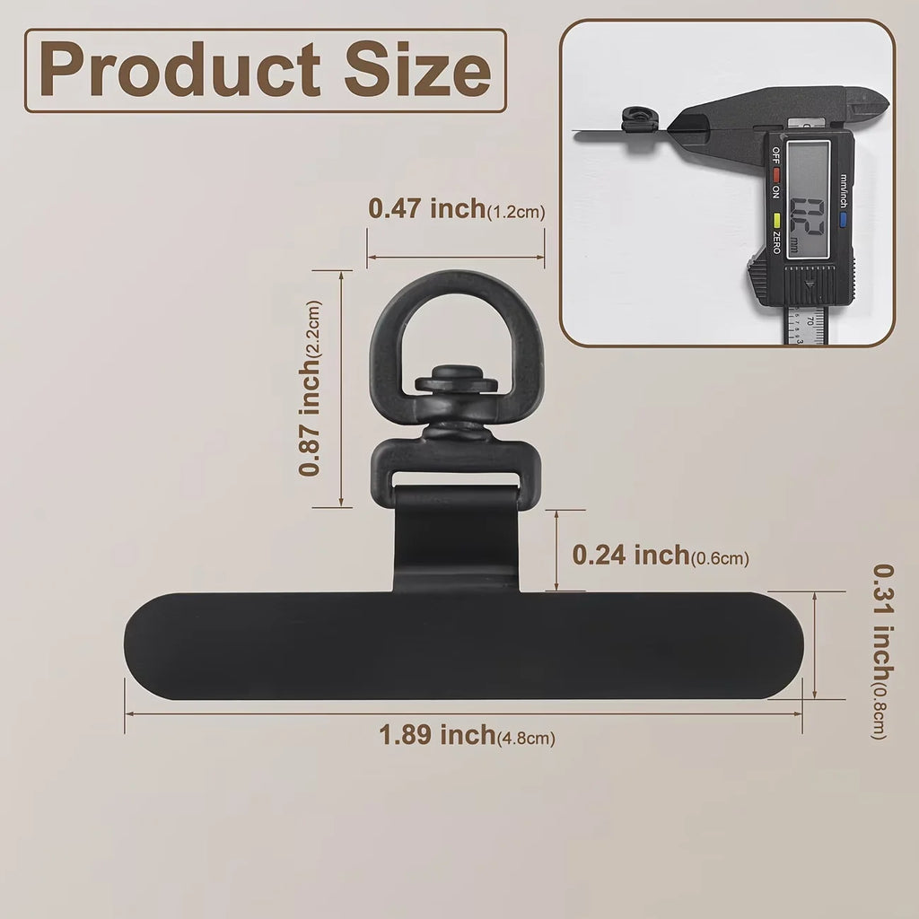 2 piezas de 360 °   Conectores giratorios de acero inoxidable para colgar teléfonos móviles, parches metálicos de seguridad para pulseras de teléfono móvil