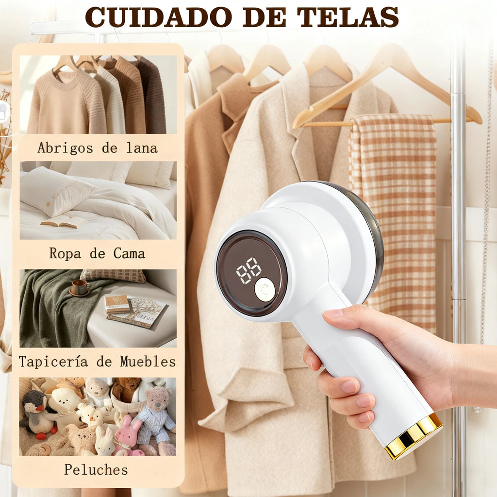 Recortador de pelusas eléctrico recargable para tejidos: portátil y fácil de limpiar, ideal para el hogar o el apartamento. Incluye indicador (regalo perfecto para Navidad).