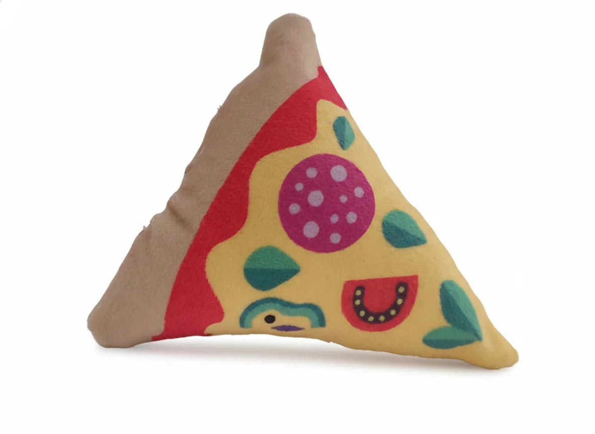 Peluches para mascota, Pack 2 de pizza y hotdog , suministros para mascota, juguete molar para cachorros, alivian el estrés, pequeño , resistente, ayuda a mejorar la ansiedad, irrompible, juguete interactivo