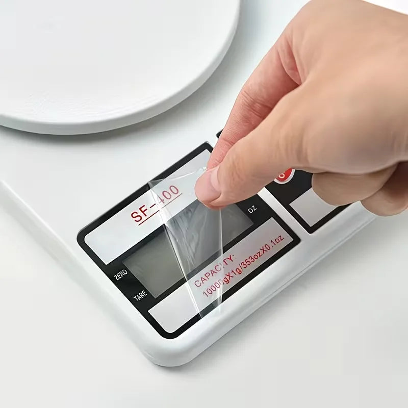 Báscula de Cocina Digital con Alta Precisión y Función Tara, Diseño Blanco Elegante con Pantalla LCD, Ideal para Hornear, Cocinar y Pesar Joyas, Pilas AAA no incluidas