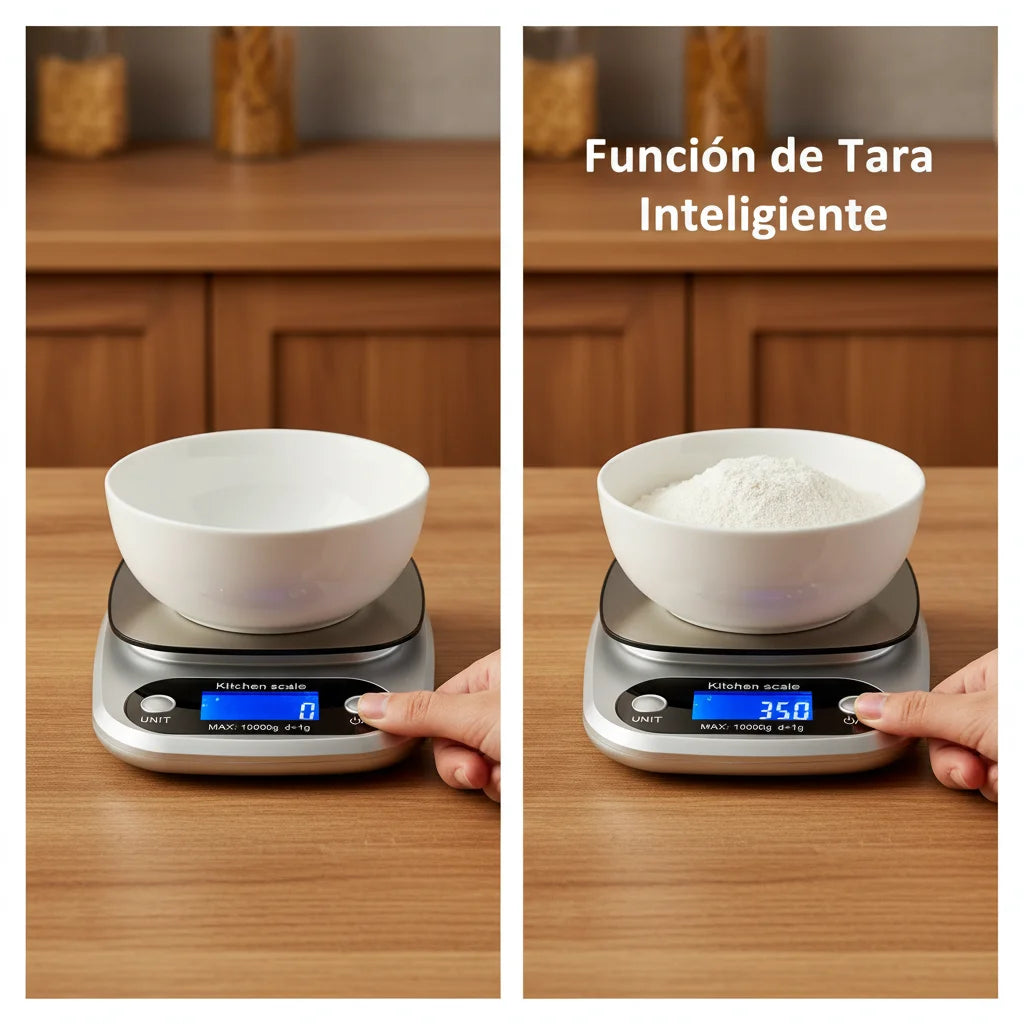 Bascula Digital Gramera de Cocina 10kg/1g Pesa de Acero Inoxidable Balanza Electronica para Alimentos Reposteria y Cafe Herramientas de Medicion con Pantalla LCD Alta Precision 10kg 1g Incluye Baterias AAA Plata
