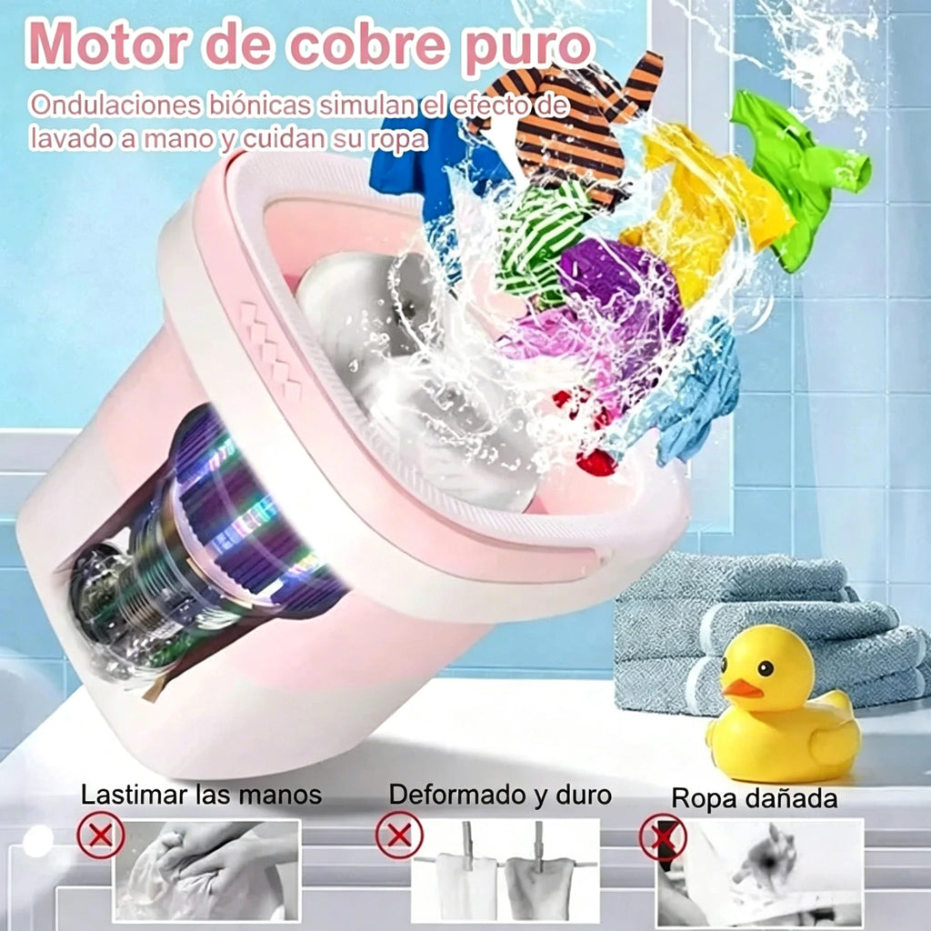 Lavadora Portátil Plegable de 7L con Función de Secado y Cesta de Drenaje, 3 Modos de Lavado Vibratorio, Diseño Compacto, Limpieza Profunda para Ropa de Bebé y Interior, Ideal para RV, Camping y Viajes