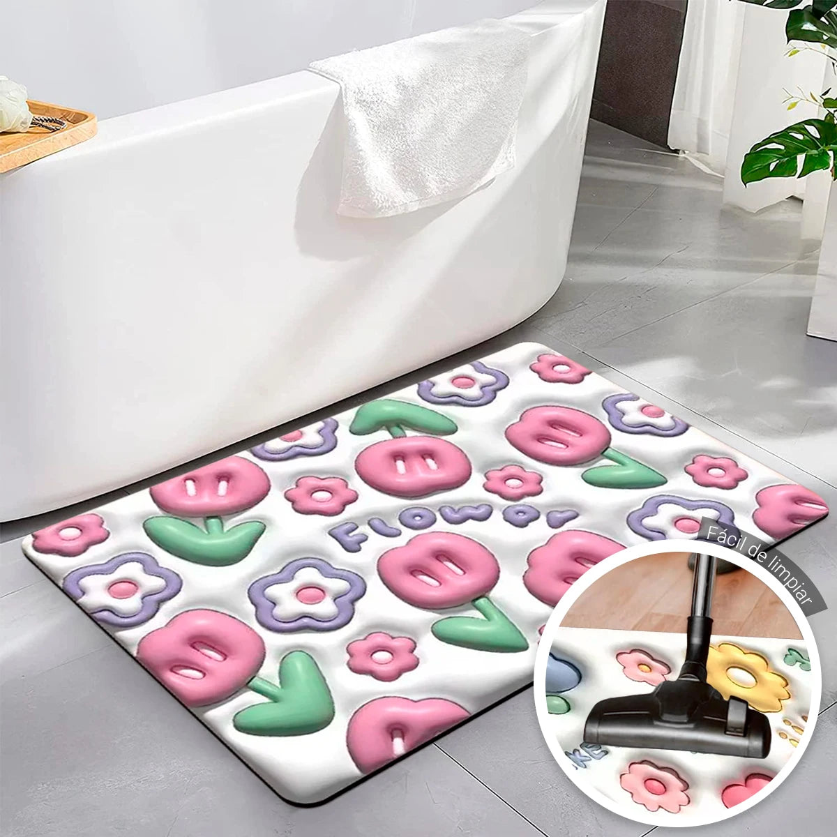 Tapete Baño Shendy Vendy  Suave Alfombra Baño Absorbente Antiderrapante Varios Modelos