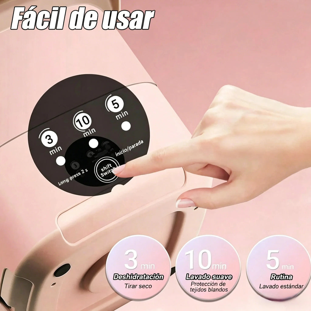 Lavadora Portátil Plegable de 7L con Función de Secado y Cesta de Drenaje, 3 Modos de Lavado Vibratorio, Diseño Compacto, Limpieza Profunda para Ropa de Bebé y Interior, Ideal para RV, Camping y Viajes
