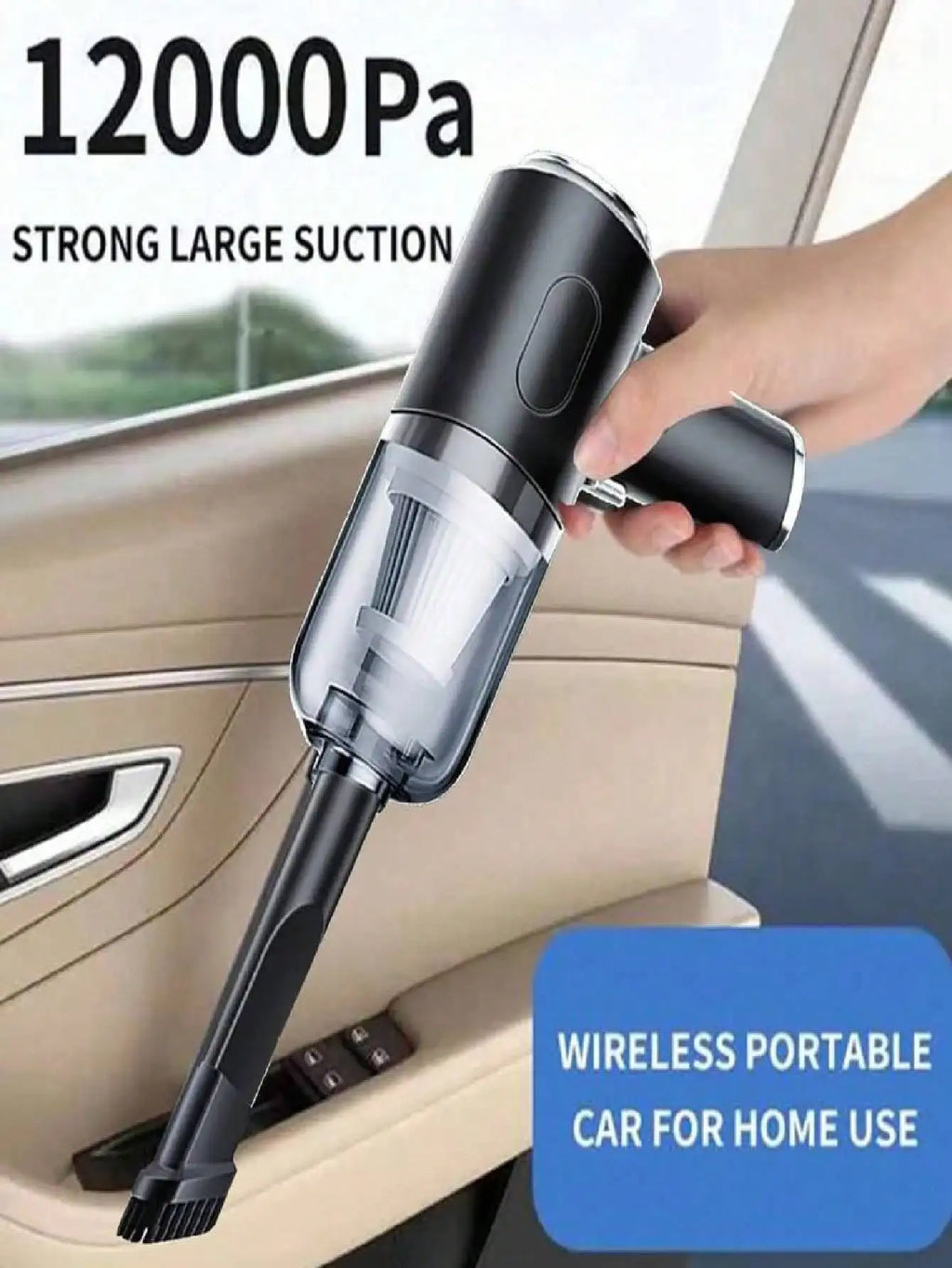 Aspiradora de coche 2 en 1, aspiradora potente de 4500Pa con LED, aspiradora portátil para el hogar y el coche