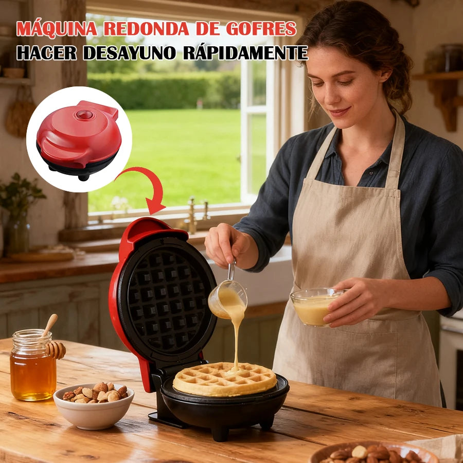 Mini Wafleras Maker, Antiadherente de Doble Cara, Forma de corazón para Hacer panini, Hash Browns y Otros almuerzos