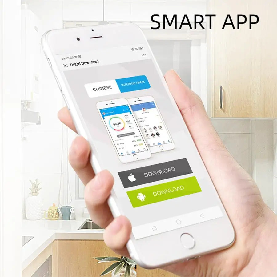 Báscula de Peso Digital LED Inalámbrica Inteligente, Bluetooth Analizador de Grasa y Composición Corporal, Báscula de Salud Personal Hogar