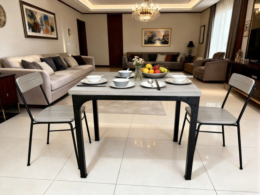 Mesa Comedor Rectangular Extensible para 4-6 Personas, Tapa Madera Negra con Revestimiento Polvo Negro en Patas Metal, Mesa Comedor Grande con Hoja Extensible Separada Mesa de Escritorio con Superficie Plegable
