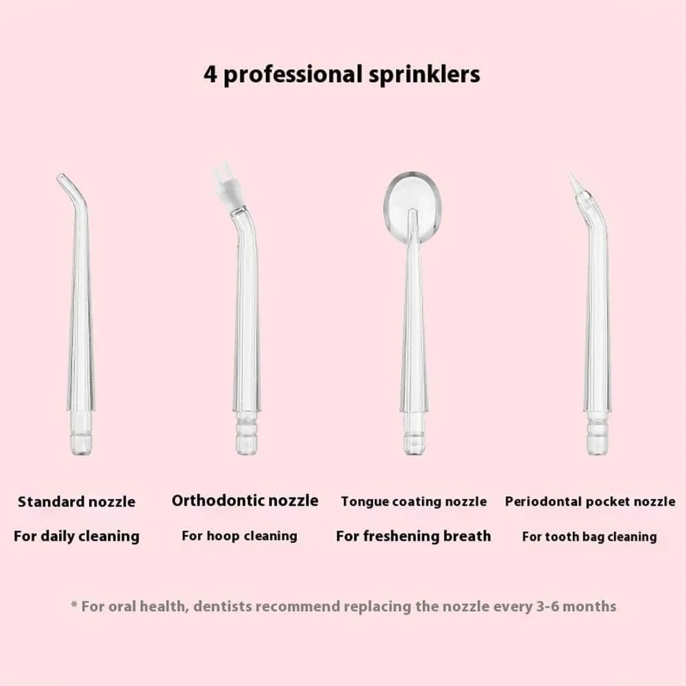 Irrigador Bucal Portátil Traje Limpiador Dientes Eléctrico Con3 Modes & 4 Nozzle Ipx7 Impermeable Portable Design Extraíble Y Lavable Inalambrica Usb Recargable Capacidad