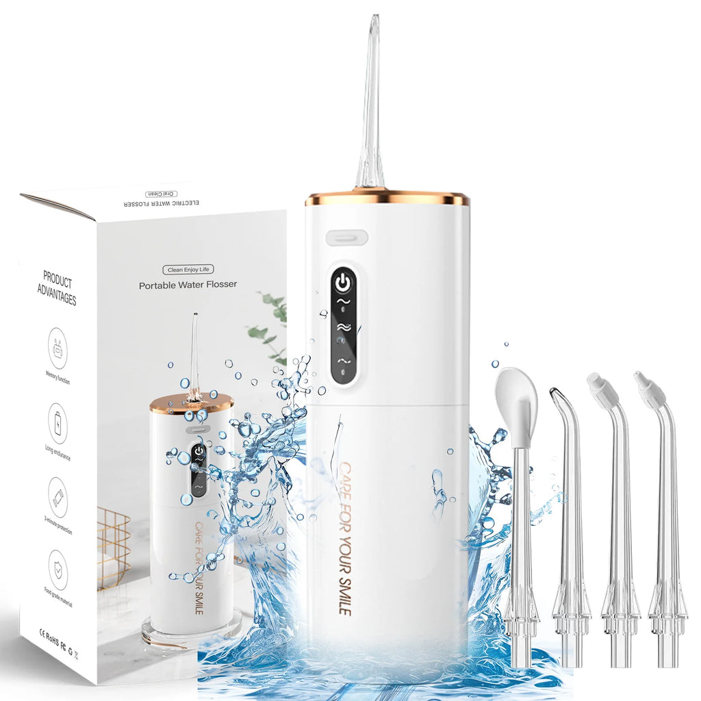 Irrigador Dental Eléctrico para Hogar – Limpiador Bucal con 5 Modos y Tanque Grande, Chorro de Agua Ajustable para Cuidado de Encías y Dientes, Incluye Boquillas