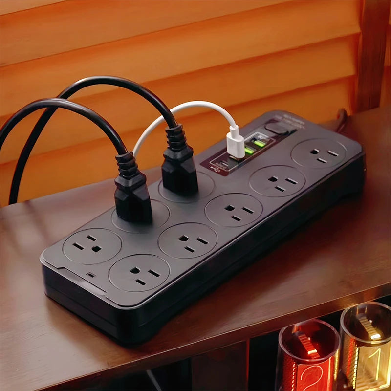 Multifunción con placa de alimentación USB (con interruptor de cable) placa de enchufe de alimentación para hogar y oficina multi-enchufe
