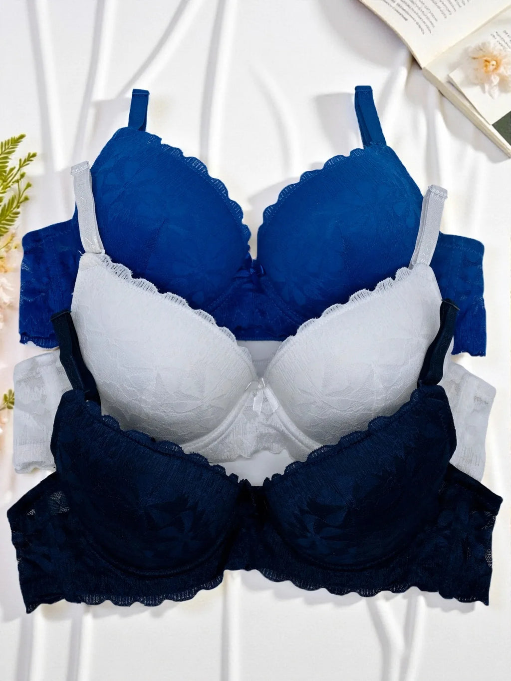 BR6022B Sujetador estampado (3 piezas) Copa B push up