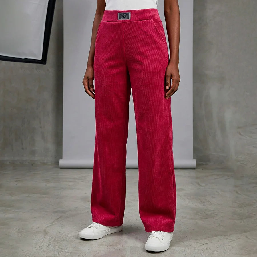 Pantalón Wide Leg de Pana para Dama - Estilo Urbano, Confort y Textura Premium