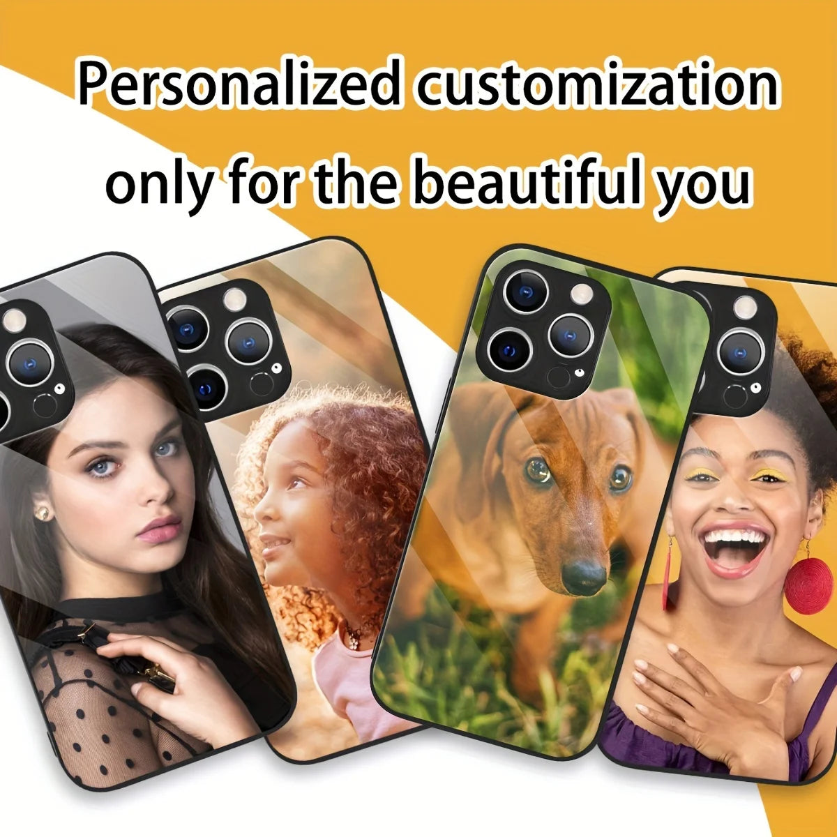 Funda de Cristal Espejo Personalizada con Foto para iPhone 17 16 15 14 13 12 Pro Max Mini 17Air 6 7 8 Plus XR SE X XS, Carcasa Protectora Única