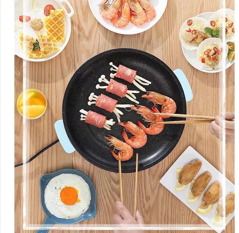 Electric Stainless Steel BBQ Plate Portable Multifunctional Oven for Outdoor Use Durable & Easy-Cleaning
