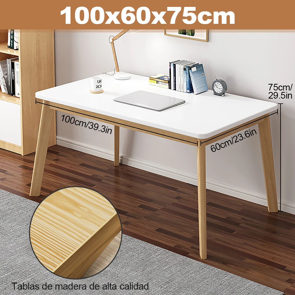 Mesa Para Comedor Moderno Minimalista Madera Mesas De Reunión Escritorio Para Computadora Escritorio De Oficina Mesas Laterales Mesas Para Jardin 100*60*75cm