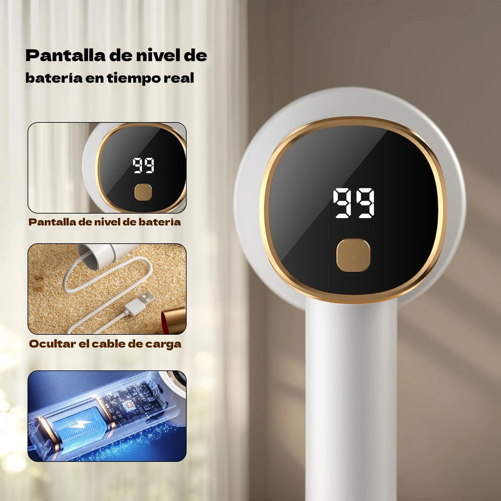 Recortador de pelusas eléctrico recargable para tejidos: portátil y fácil de limpiar, ideal para el hogar o el apartamento. Incluye indicador (regalo perfecto para Navidad).
