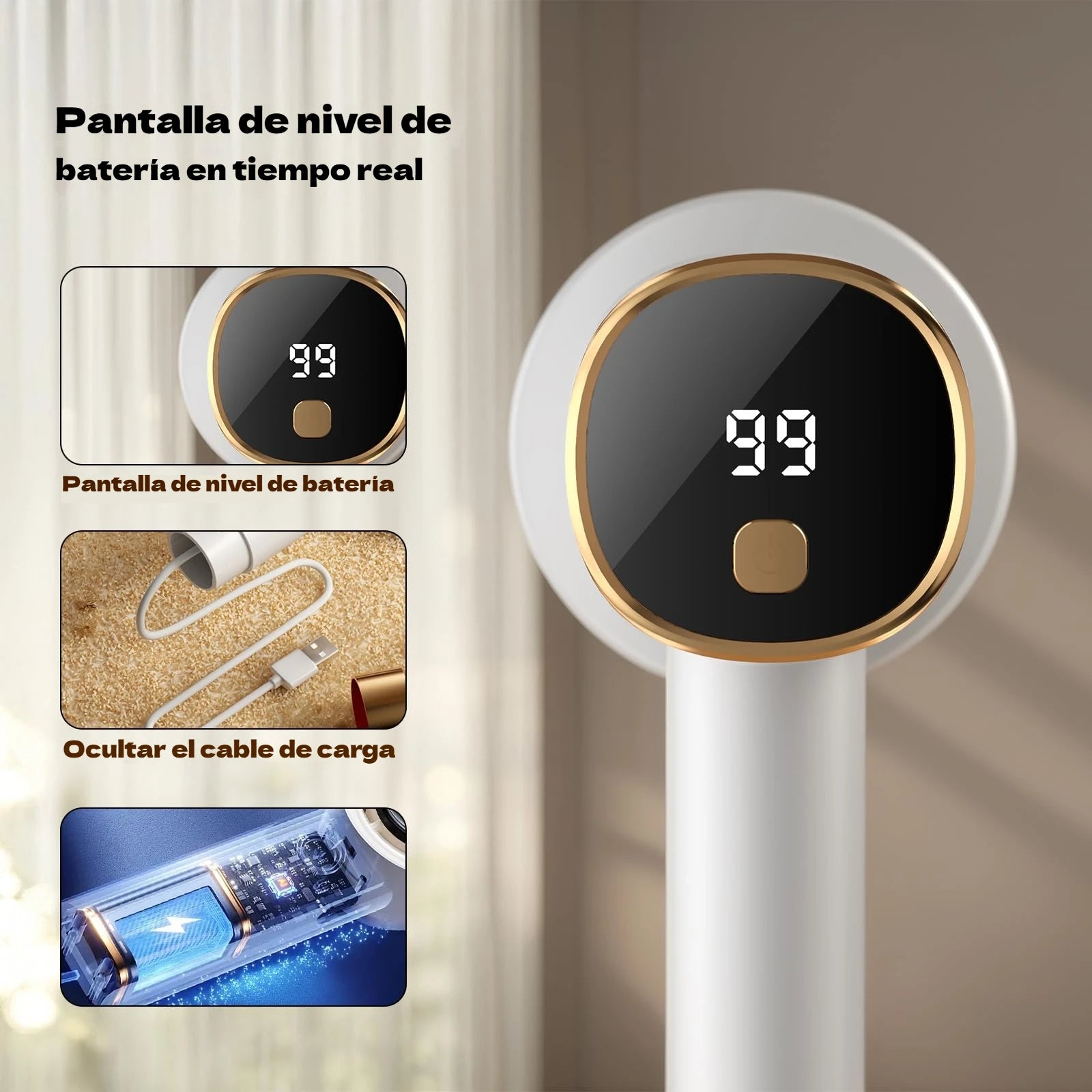 Recortador de pelusas eléctrico recargable para tejidos: portátil y fácil de limpiar, ideal para el hogar o el apartamento. Incluye indicador (regalo perfecto para Navidad).