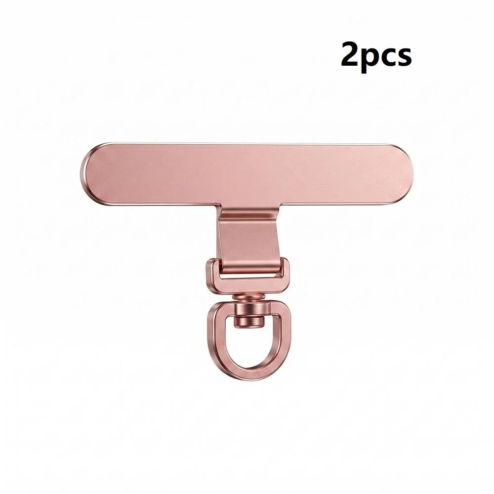 2 piezas de 360 °   Conectores giratorios de acero inoxidable para colgar teléfonos móviles, parches metálicos de seguridad para pulseras de teléfono móvil