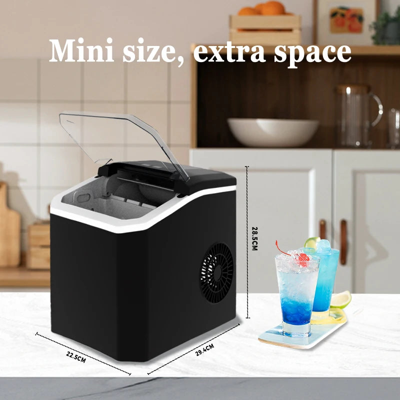 Máquina de hielo automática hogar, 6min/9pz, mudo, multifuncional, acero inoxidable
