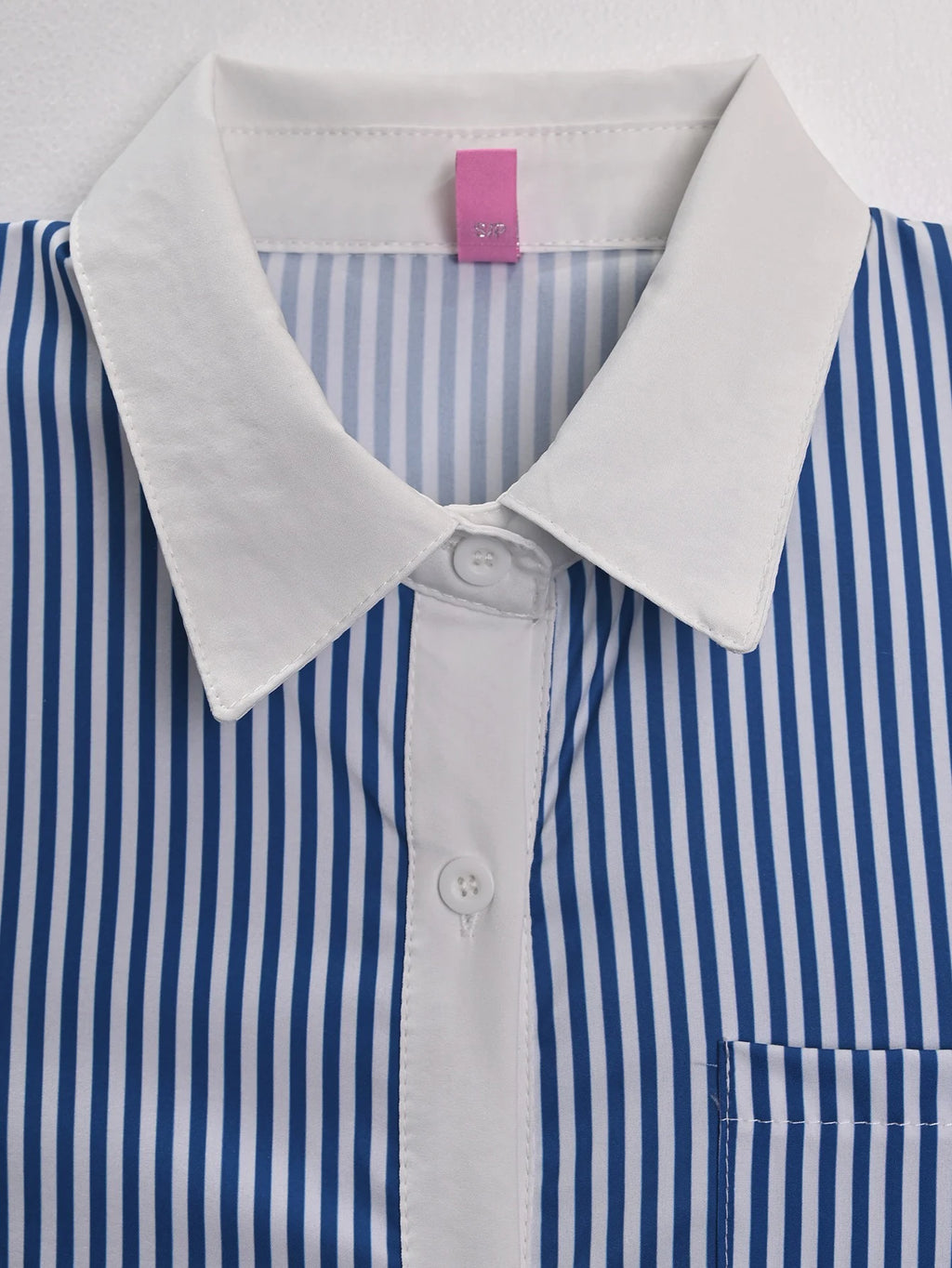 Elegantes Blusas Para Juvenil Mujer A Rayas Con Botón Delantero,Camisas De Vestir De Manga Corta