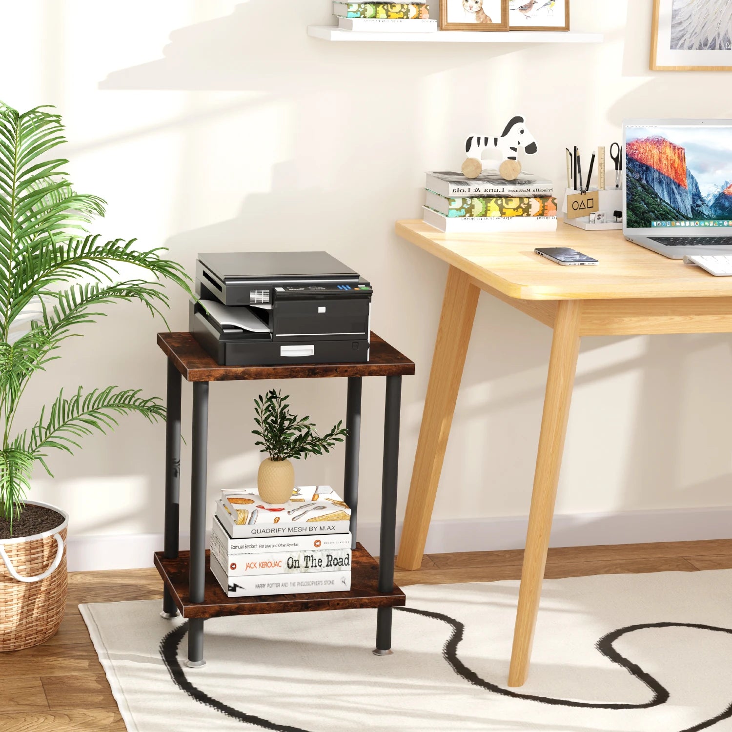 Mesa Auxiliar, Mueble Para Impresora Mesa Lateral Apilable Mesas Para Jardín Mesa De Centro Mesa Auxiliar Apilable Mesa De Noche Buró Para Recámara Mesa Auxiliar