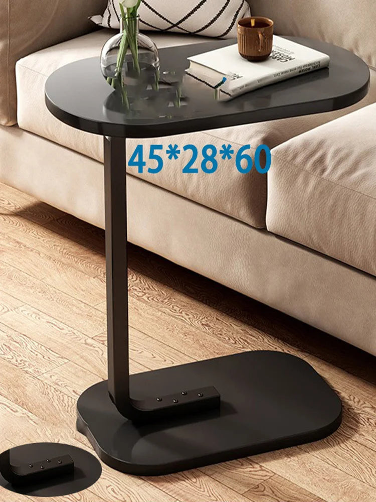 Mesa auxiliar para sofá cama, mesa auxiliar nordica en forma de U con tabloide, pequeña mesa auxiliar para todo uso, elegante y moderna