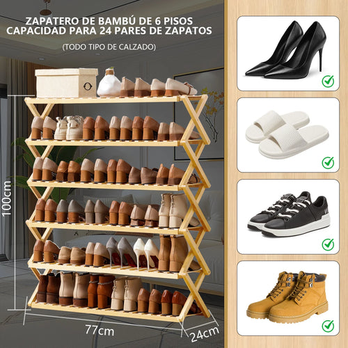 1pieza Estante de zapatos plegable de bambú, almacenes locales instalación gratuita en interiores, estante de almacenamiento de varias capas, dormitorio, hogar, puerta de almacenamiento, artefacto,