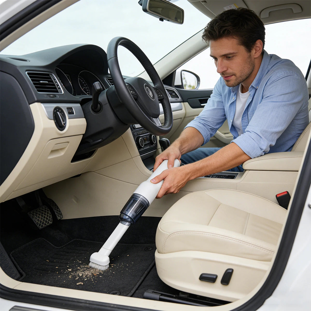 Aspiradora de Mano Inalámbrica Potente 6000Pa, Mini Aspiradora Portátil Recargable USB para Coche y Hogar, Aspirador Automático Ligero de Alta Potencia para Polvo y Escombros.