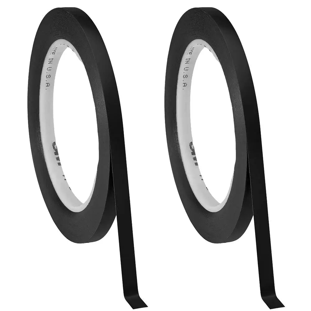 Cinta negra vinil 3mm precisa, MXVTK, Negro, Rollo 66m, 3mm Grosor, Vinil.