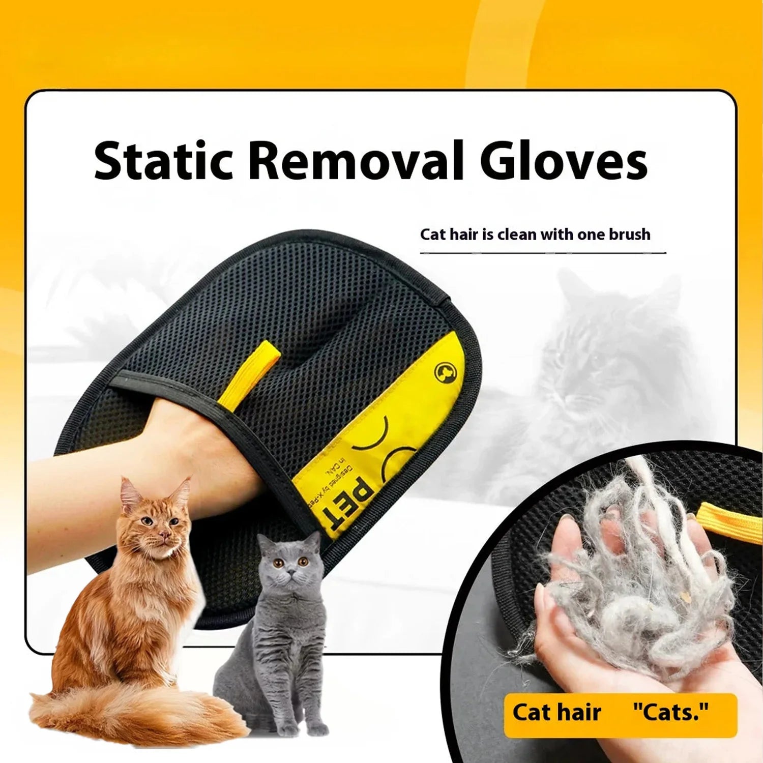 Guantes bidireccionales para eliminar el pelo de mascotas, reutilizables, con adsorción electrostática, eficaces para eliminar el pelo de perros y gatos de muebles, sofás y automóviles.