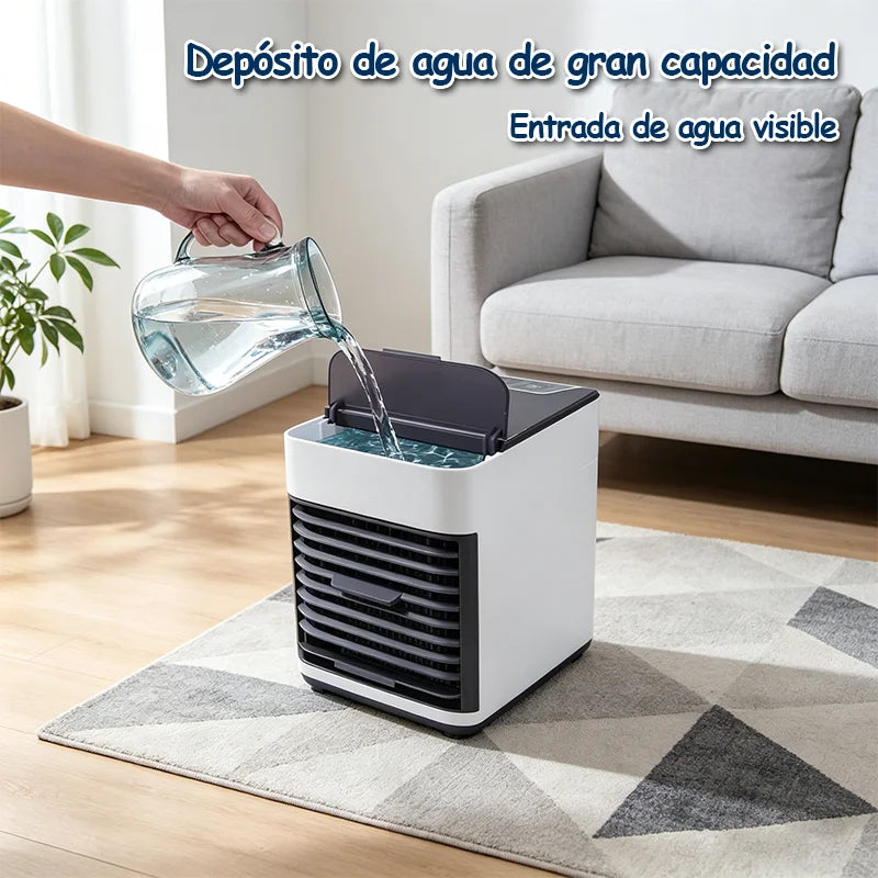 Enfriador de Aire Portátil, Ventilador con Depósito de Agua, para Hogar y Viajes