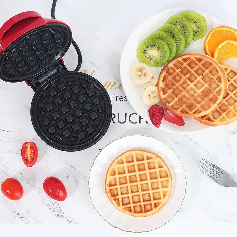 Mini antiadherente waffle maker desayunador casero hacer postres hornear waffle maker pan