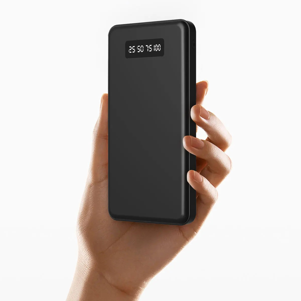 Negro Banco de Energía Portátil 10000mAh/20000mah 37Wh74wh Carga Rápida 3 USB Puertos y Pantalla LED Apto para conectores tipo c y lightning Teléfonos móviles, Tabletas