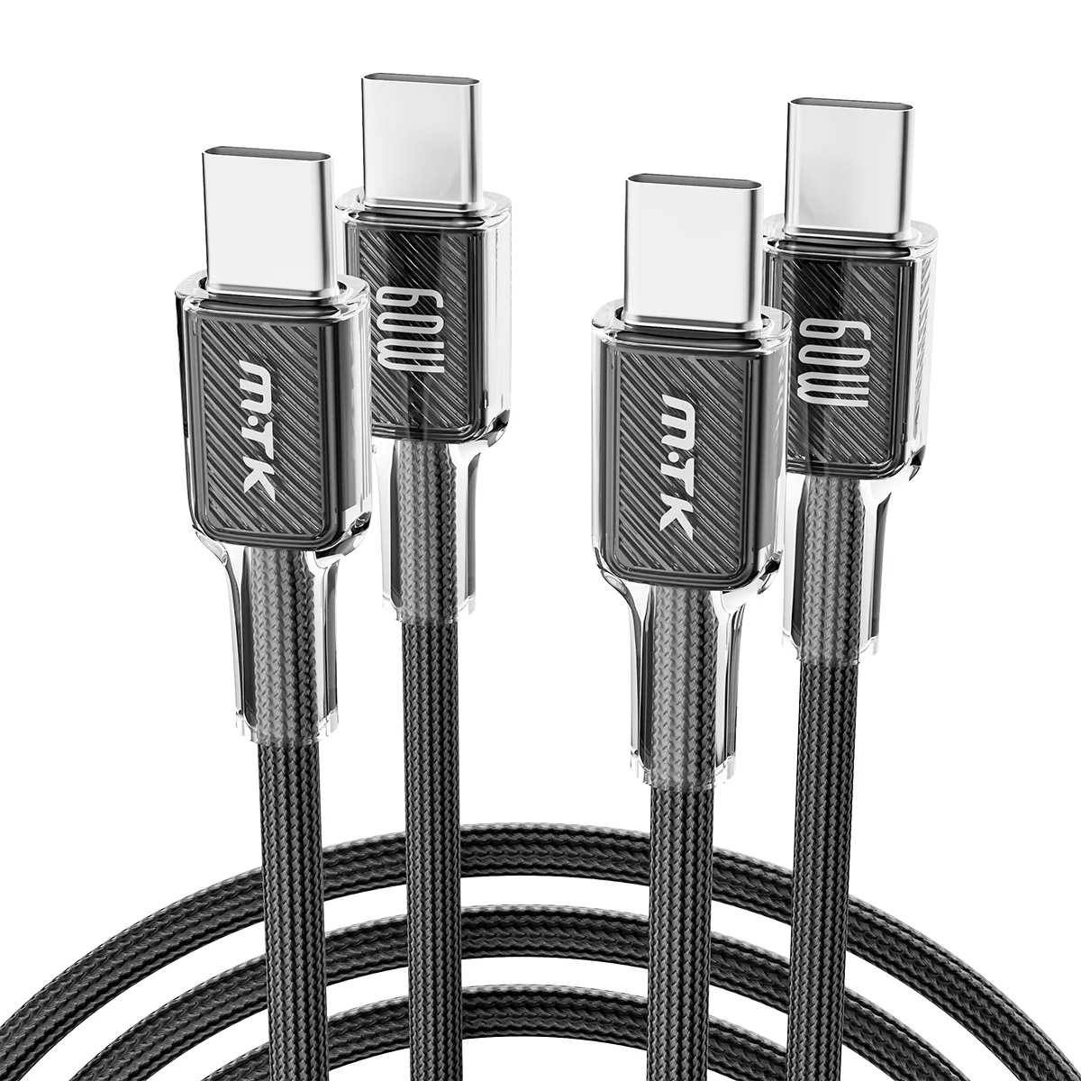 60W Tipo C Cable 3.3FT(1M) - 2pcs Tipo C Cord Soporte de sincronización de datos y carga Compatible con Laptop|Power Bank|Smart Phone
